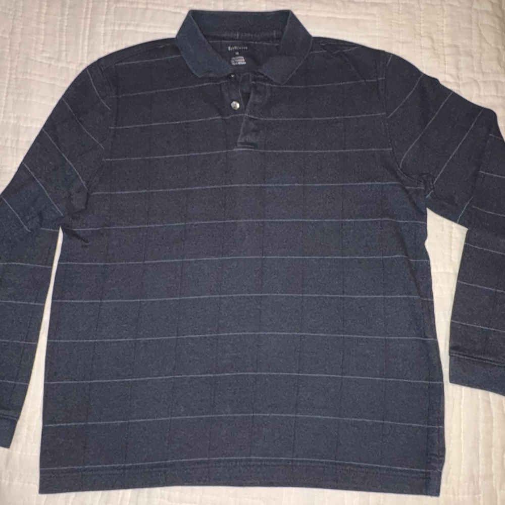 Van Heusen Men’s Medium Long Sleeved Striped Polo Shirt